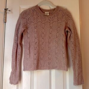 Soft Anthropologie Sweater Eyelet Lavender Like Sezane